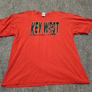 Vintage Key West Florida Shirt Mens Extra Large XL Red Short Sleeve Pullover Tee